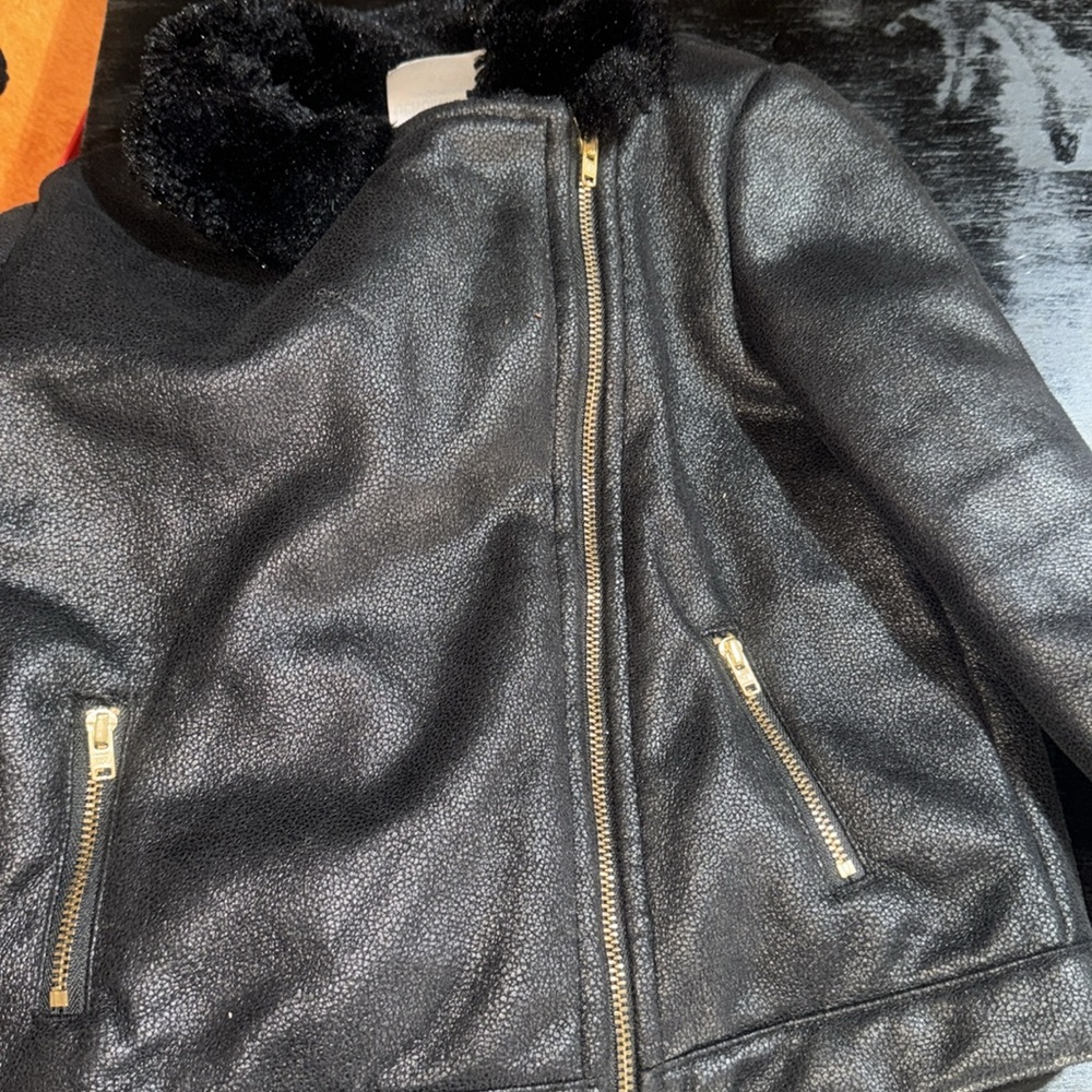 Black faux leather jacket